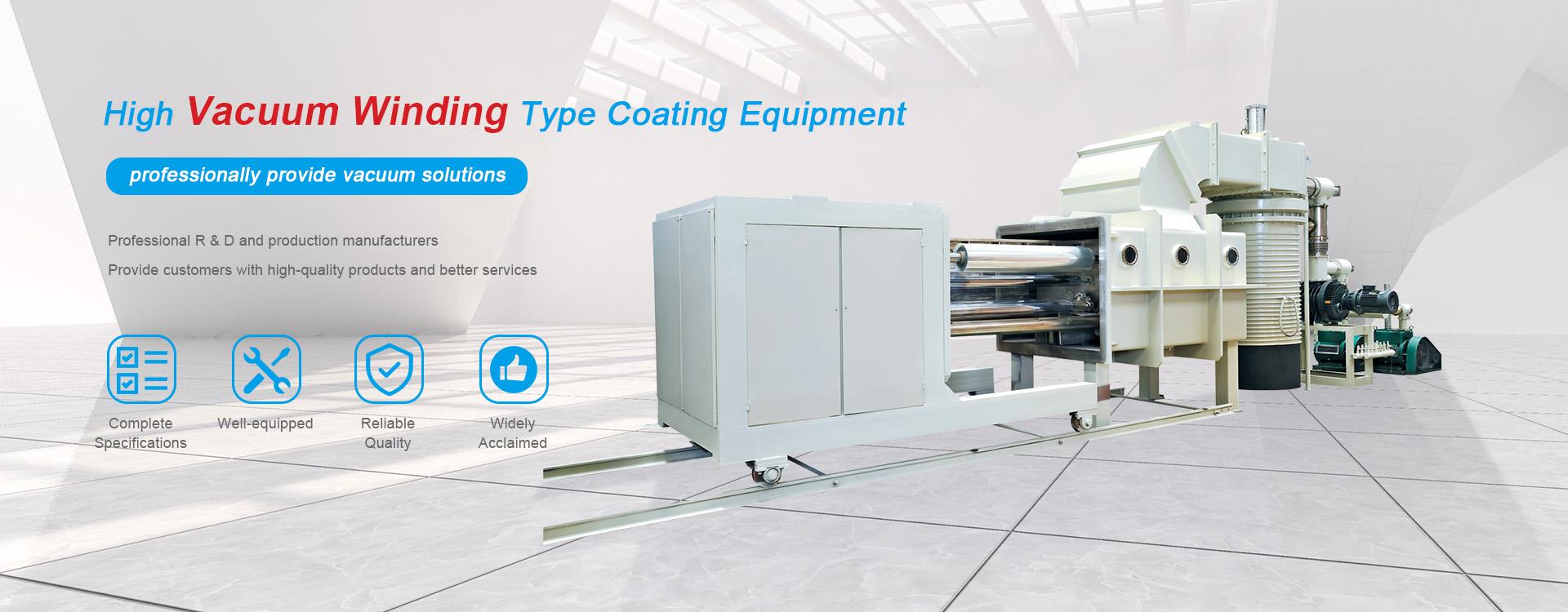 Equipamento de revestimento tipo enrolamento de alto vácuo da China